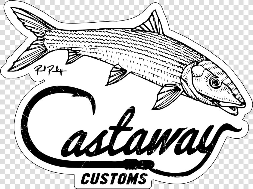 Bonefish Logo Decal Castaway Customs   Drawing Of An Airboat  HD Png DownloadTransparent PNG