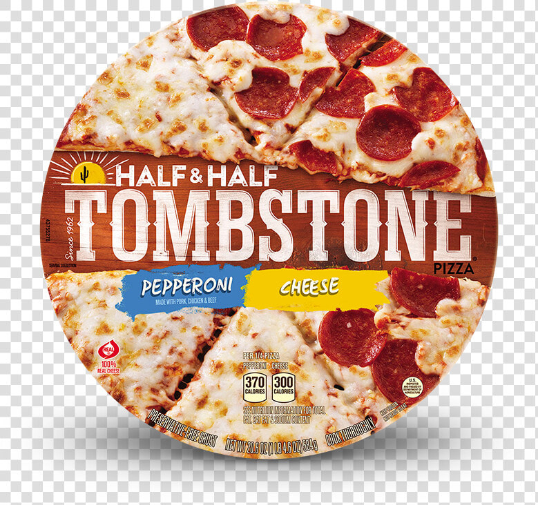 Tombstone Half  amp  Half Pepperoni And Cheese Pizza   Tombstone Half And Half Pizza  HD Png DownloadTransparent PNG