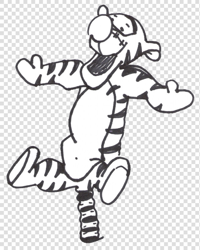 Tigger Worm Coloring Pages Download Free Printable   Winnie The Pooh Clipart Black And White  HD Png DownloadTransparent PNG