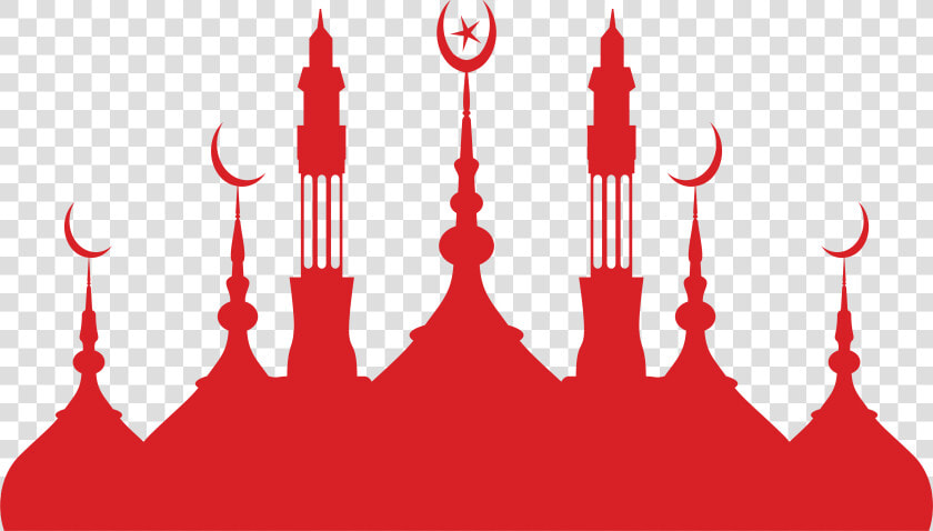 Silhouette Mosque Islamic Architecture Church Red Clipart   Eid Ul Fitr Card Designs  HD Png DownloadTransparent PNG