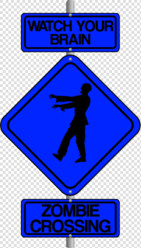 Zombie Crossing The Street Comic Traffic Sign   Traffic Sign  HD Png DownloadTransparent PNG