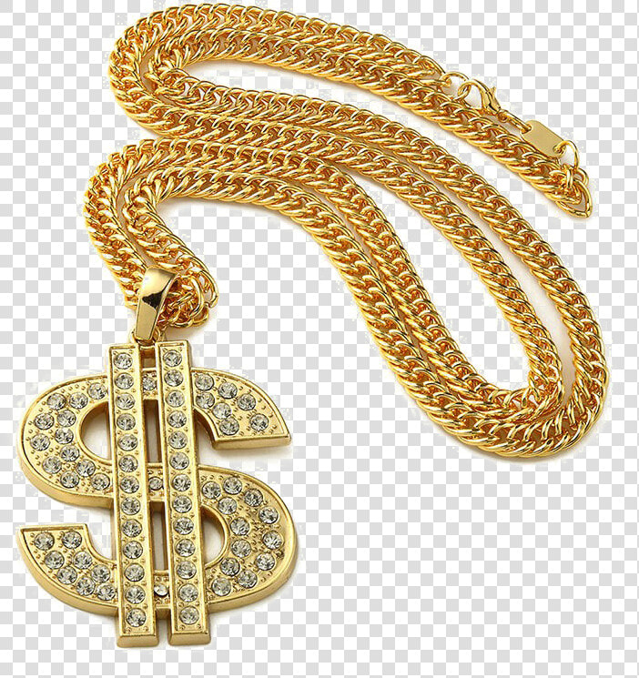 Transparent Gold Chain Png   Gold Dollar Sign Chain  Png DownloadTransparent PNG