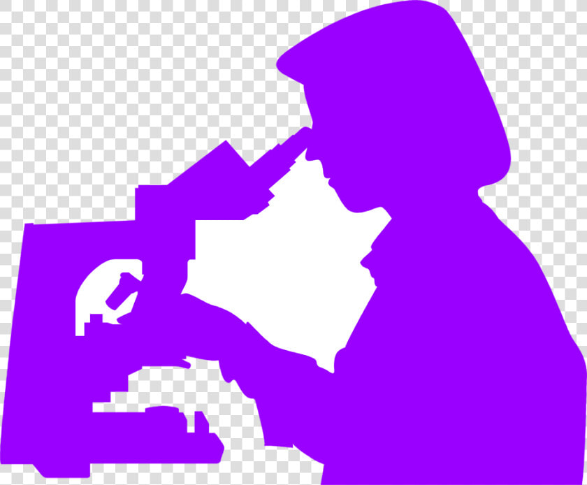 Microscope Clipart Lab Tech   Scientist Looking Through Microscope Silhouette  HD Png DownloadTransparent PNG