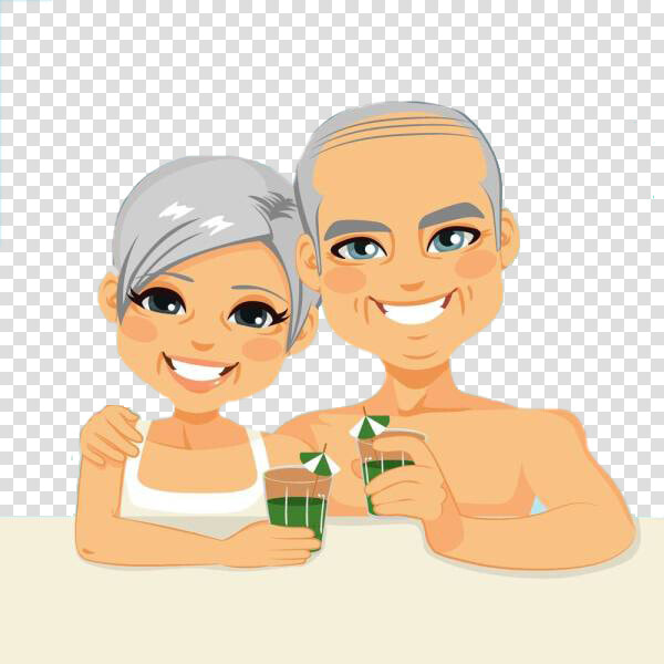 Old Age Illustration Royalty free Middle Couple Aged   Cartoon Middle Aged Couple  HD Png DownloadTransparent PNG