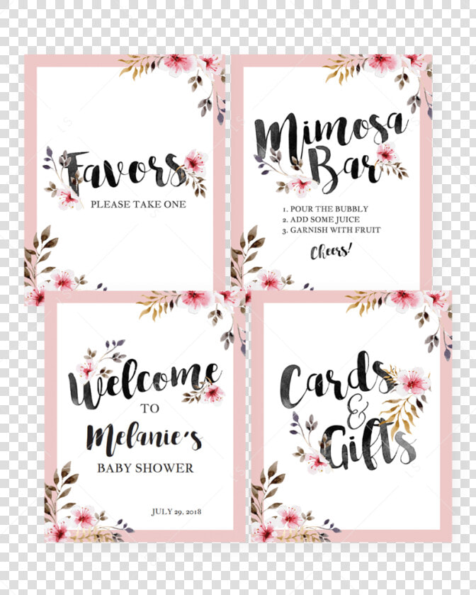 Girl Baby Shower Decorations Printable By Littlesizzle   Baby Shower Signs For Tables  HD Png DownloadTransparent PNG