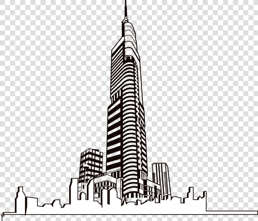 Transparent Skyscrapers Clipart   紫峰 大厦 手绘  HD Png DownloadTransparent PNG