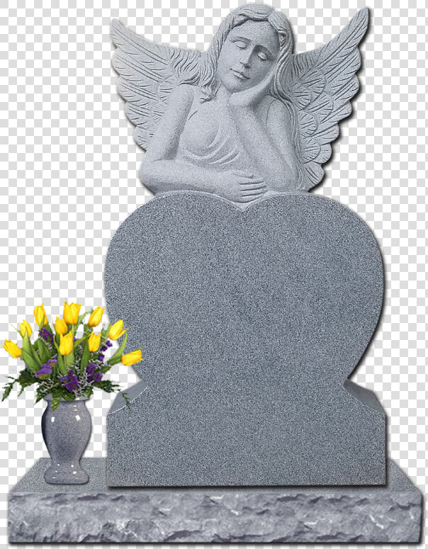 Dreaming Angel Heart Gray   Headstone  HD Png DownloadTransparent PNG