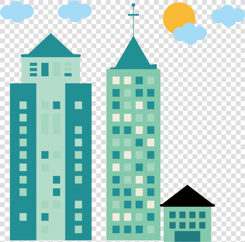 Image Transparent Poster Illustration Cartoon City   Cartoon Picture Of Tall Building  HD Png DownloadTransparent PNG