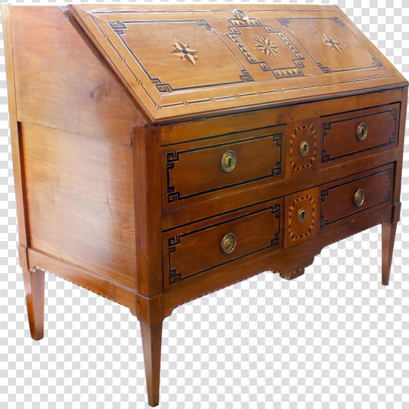 Italian Neoclassical Fruitwood Marquetry Desk   End Table  HD Png DownloadTransparent PNG