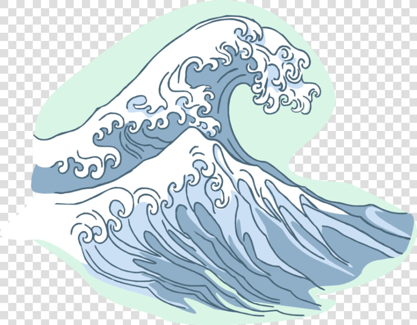 Vector Illustration Of Ocean Waves Cresting   Homonyms For Wave  HD Png DownloadTransparent PNG