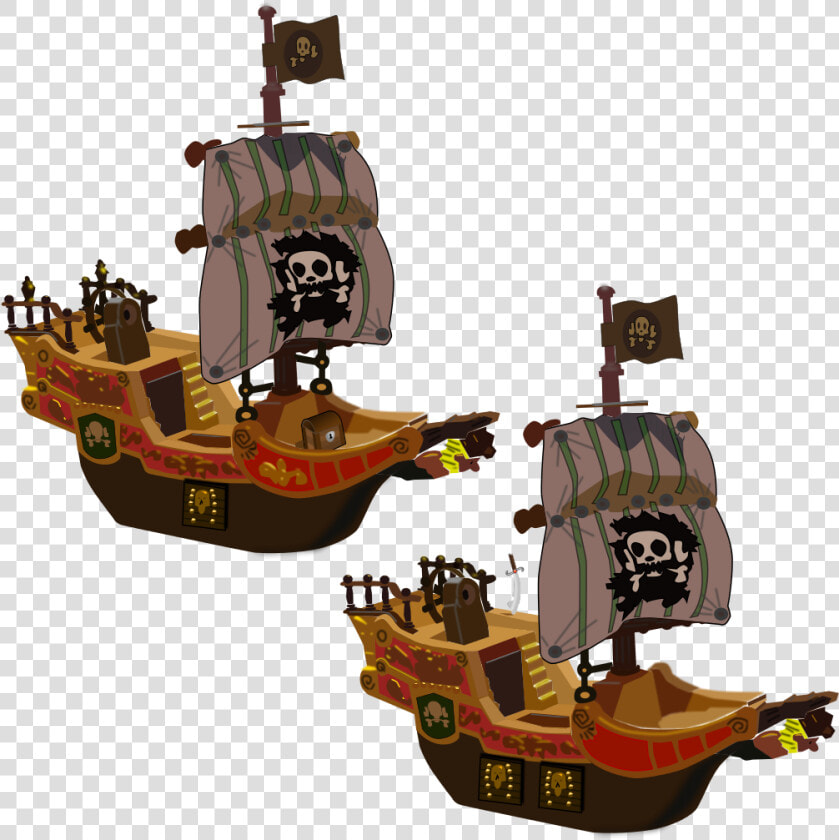 Spot The Difference Between Those Two Pirate Ships   Cartoon Pirate Ship 3d  HD Png DownloadTransparent PNG