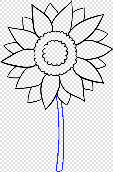 How To Draw Sunflower   Aesthetic Sunflower Drawing Easy  HD Png DownloadTransparent PNG