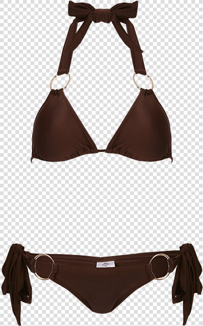 Italy Chocolate Coloured Two Piece Bikini   Swimsuit Top  HD Png DownloadTransparent PNG