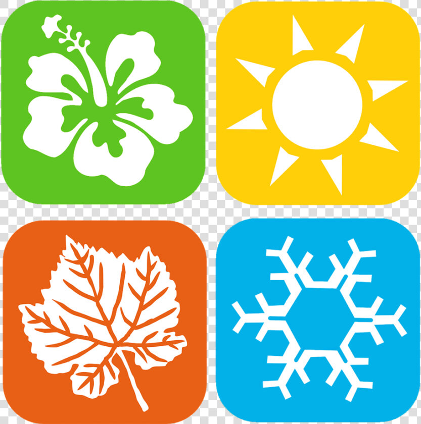 免扣手绘四季图案图标图片   Four Seasons Png  Transparent PngTransparent PNG