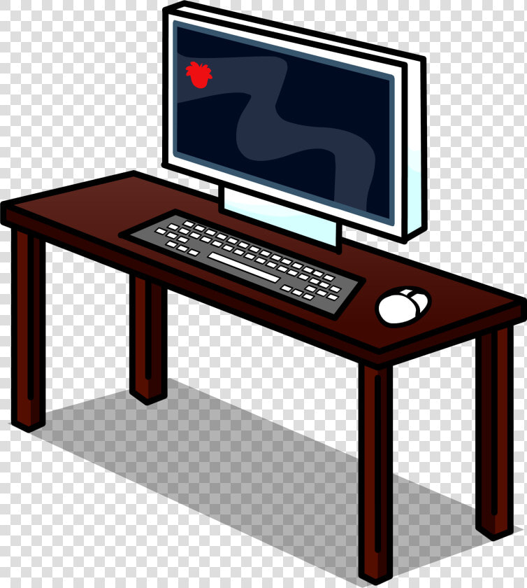 Transparent Computer Desk Png   Computer On Desk Transparent  Png DownloadTransparent PNG