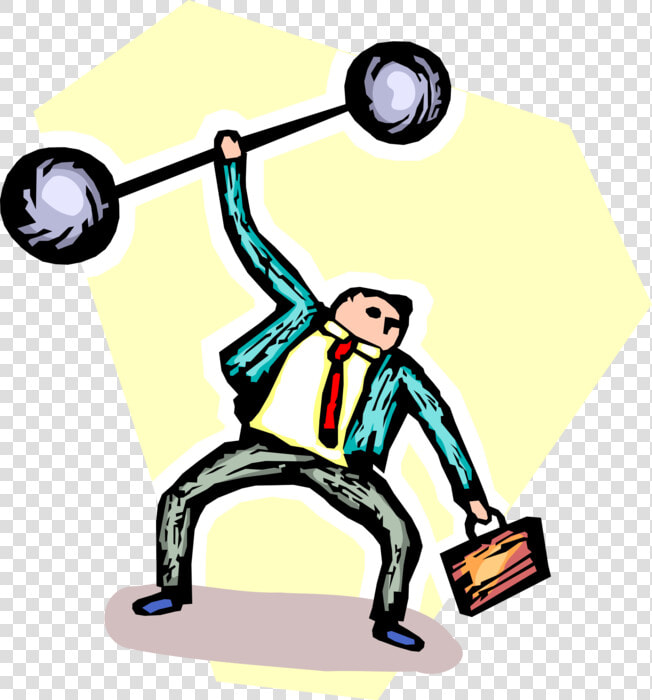 Vector Illustration Of Strongman Businessman Weightlifter   Illustration  HD Png DownloadTransparent PNG