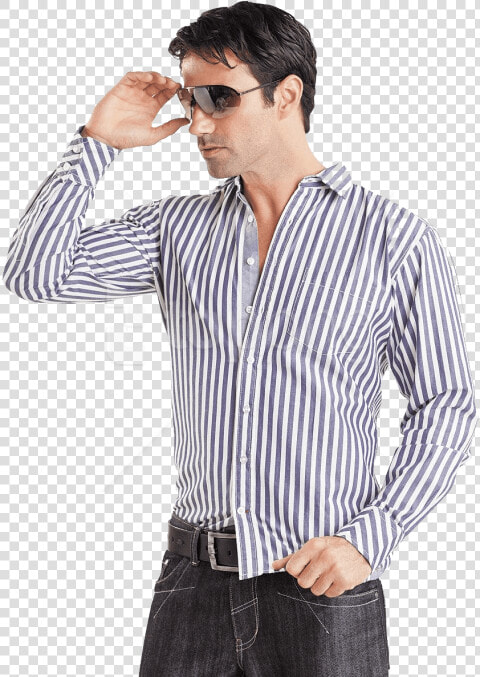 Free Png White  amp  Cyan Strip Long Dress Shirt Png Images   Men Model Png  Transparent PngTransparent PNG