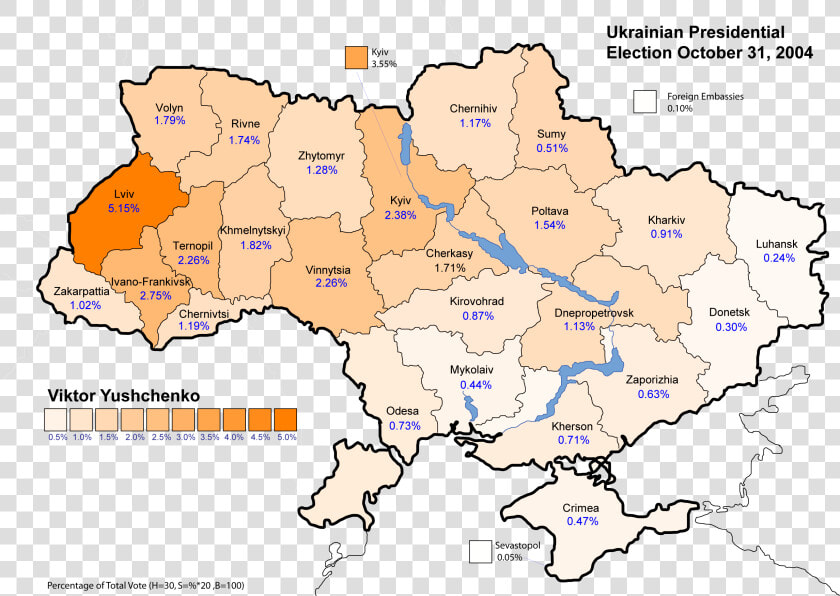 Ukraine Presidential Oct 2004 Vote   Economic Development Map In Ukraine  HD Png DownloadTransparent PNG