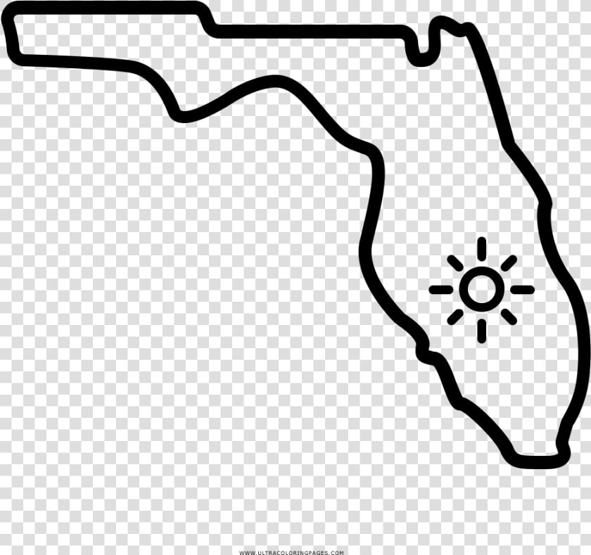 Florida Coloring Page   Shape Of Florida State  HD Png DownloadTransparent PNG