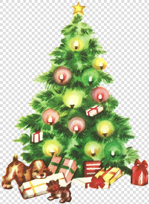 28 Collection Of Vintage Christmas Tree Clipart   Vintage Christmas Tree Clip Art  HD Png DownloadTransparent PNG