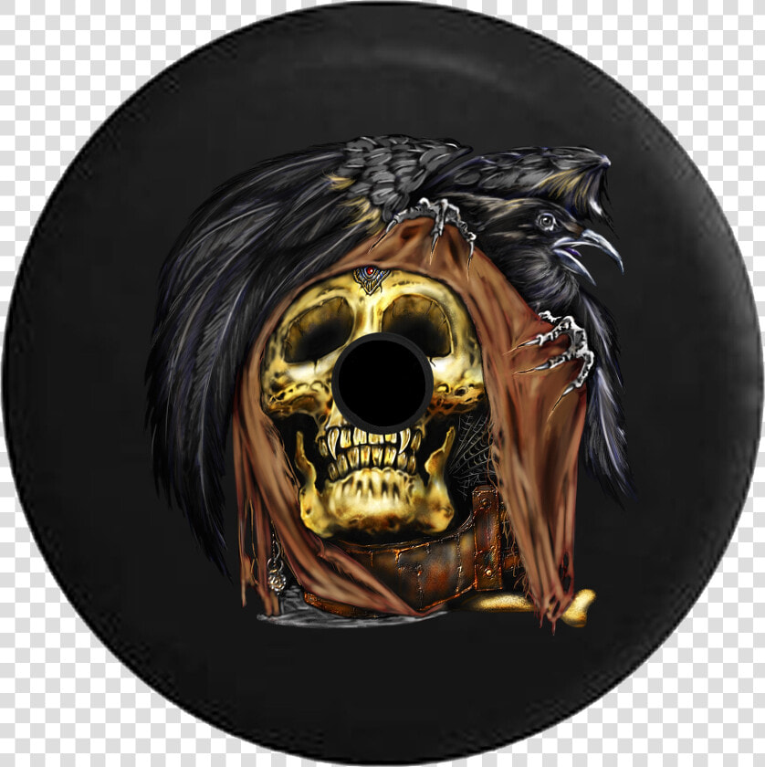 Jeep Wrangler Jl Backup Camera Day Black Crow On Haunted   Skull  HD Png DownloadTransparent PNG