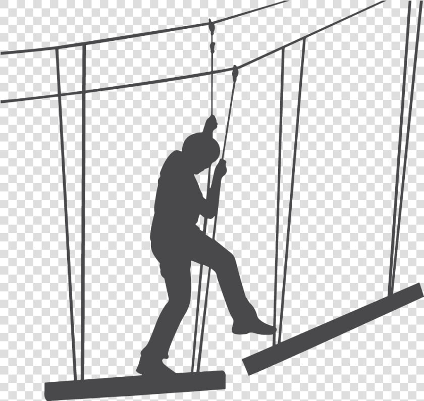 Silhouette Ropes Course   Ropes Course Clipart Transparent Background  HD Png DownloadTransparent PNG