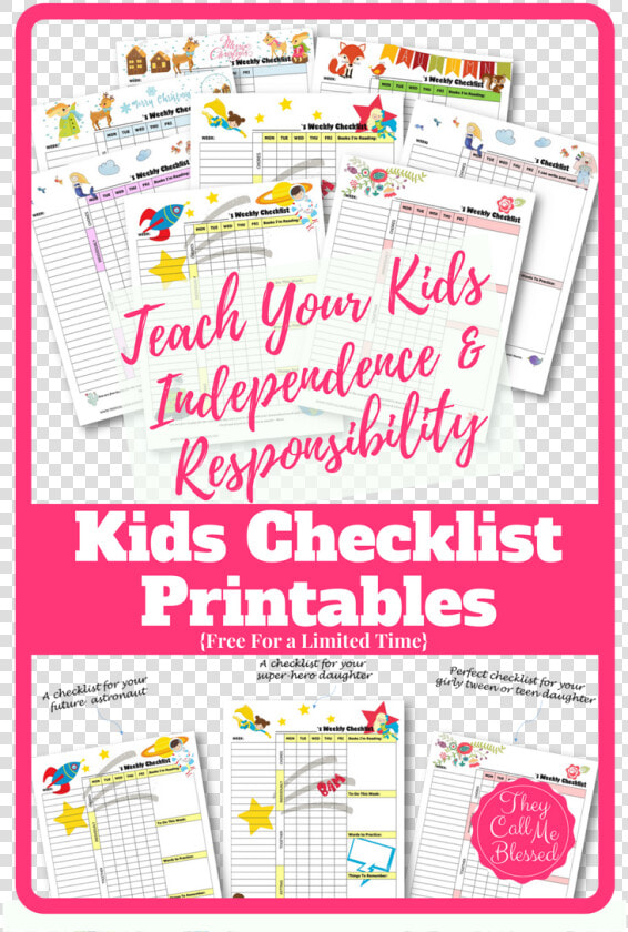 Teach Kids Independence   Weekly Checklists Kids  HD Png DownloadTransparent PNG