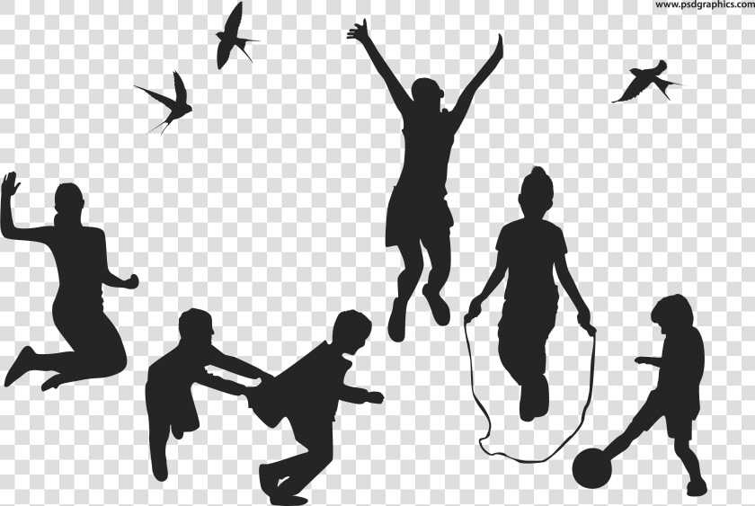 Silhouette Child Play   Kids Playing Silhouette Png  Transparent PngTransparent PNG