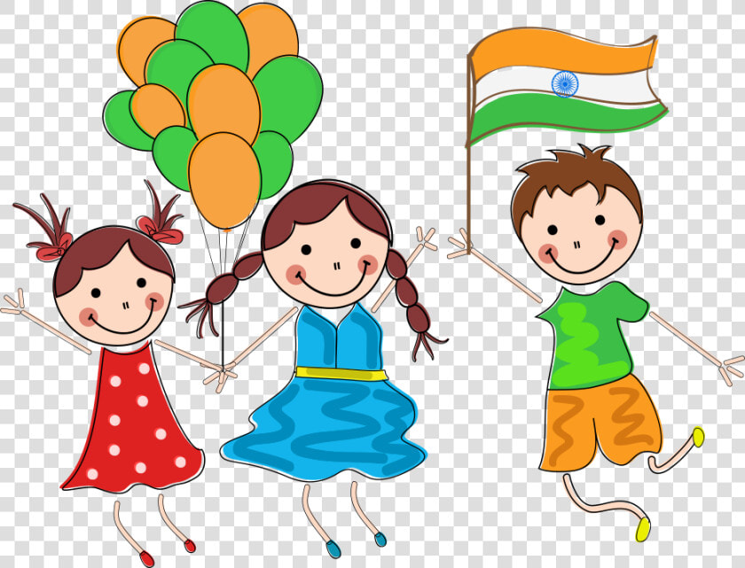 Indian Independence Child Vector   India Independence Day Cartoon  HD Png DownloadTransparent PNG