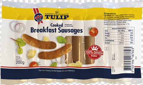 Tulip Breakfast Sausages 10x20g Folie China   Frankfurter Würstchen  HD Png DownloadTransparent PNG