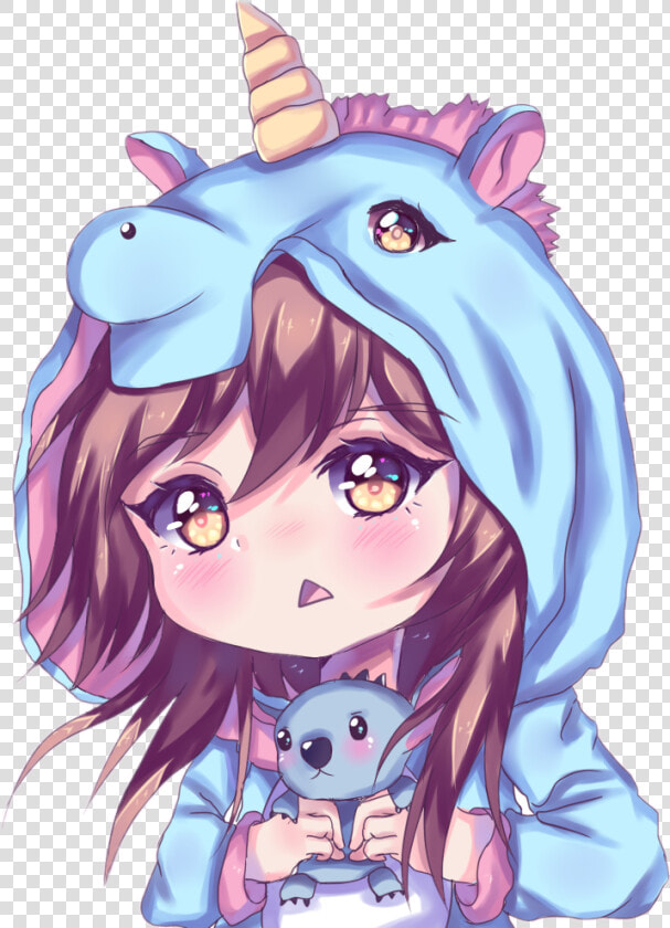  girl  girly  anime  kawaiianime  cute  unicorn  pijama   Kawaii Anime Unicorn Girl  HD Png DownloadTransparent PNG