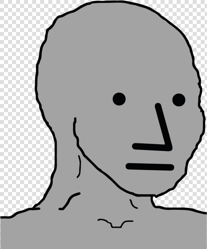 Npc Meme Face Vector Image Non Playable Character Transparent   Npc Wojak Npc Meme  HD Png DownloadTransparent PNG