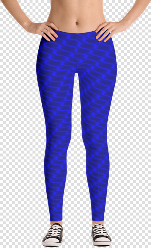 Neon Wavy Lines Blue Leggings   Leggings  HD Png DownloadTransparent PNG