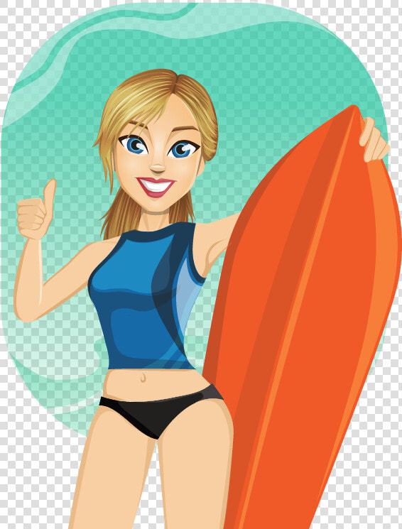 Surfer Girl Clipart   Girl Surfer Clip Art  HD Png DownloadTransparent PNG