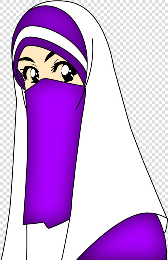 Kumpulan Animasi Muslimah Berpurdah   Muslimah Ungu  HD Png DownloadTransparent PNG