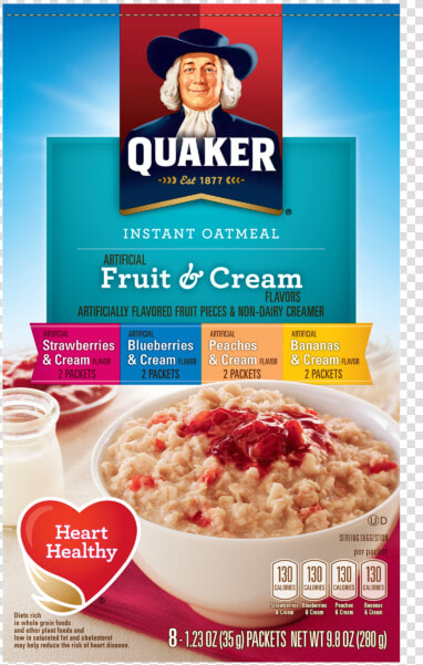 Quaker Instant Oatmeal   Strawberries And Cream Oatmeal  HD Png DownloadTransparent PNG