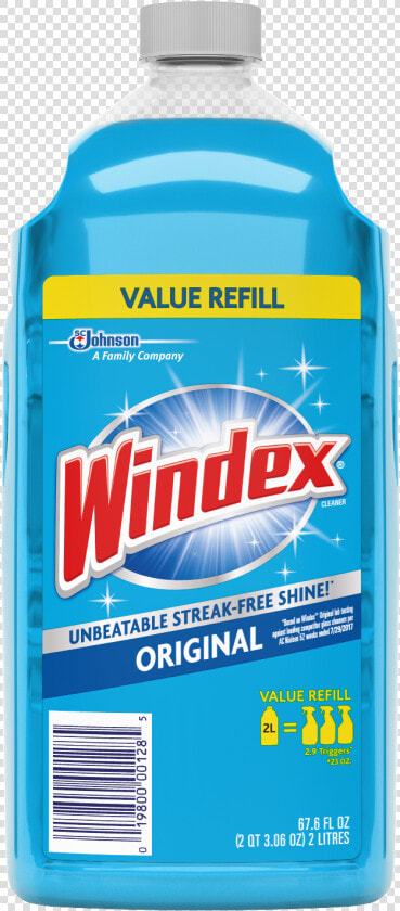 Windex Original Glass Cleaner 2l Cappedbottle   Windex Refill  HD Png DownloadTransparent PNG