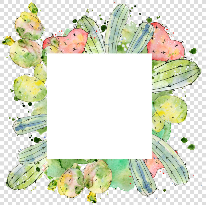 Transparent Of Square Cactus Border   Floral Border Design Square  HD Png DownloadTransparent PNG