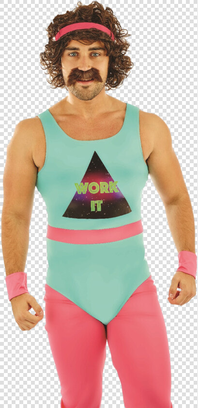 Mens 80s Workout Fancy Dress Costume   80s Aerobics Costume Men  HD Png DownloadTransparent PNG