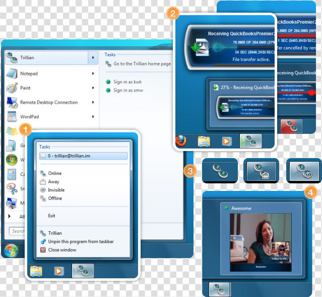 1 And Windows   Trillian Windows 7  HD Png DownloadTransparent PNG