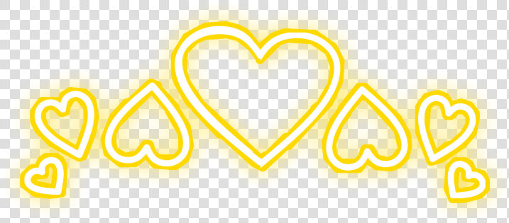  heart  crown  yellow  neon  love  freetoedit   Heart  HD Png DownloadTransparent PNG