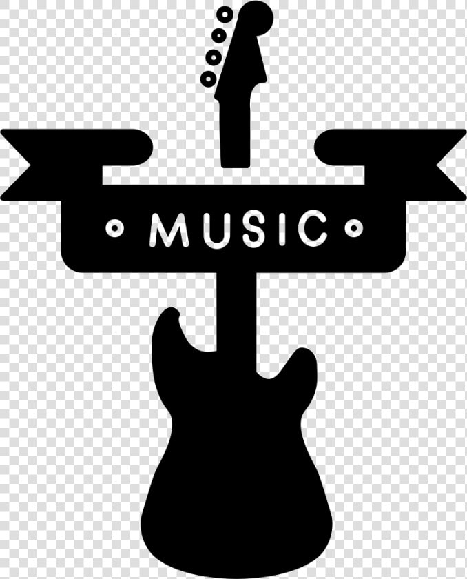 Music Banner And A Guitar Silhouette   Guitar Banner Png  Transparent PngTransparent PNG