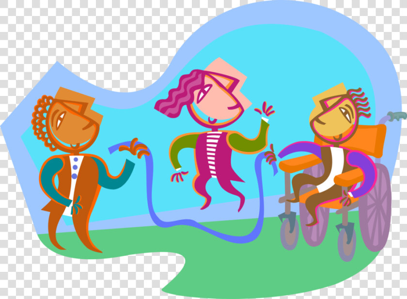 Vector Illustration Of Kids Playing Jump Skipping Rope  HD Png DownloadTransparent PNG