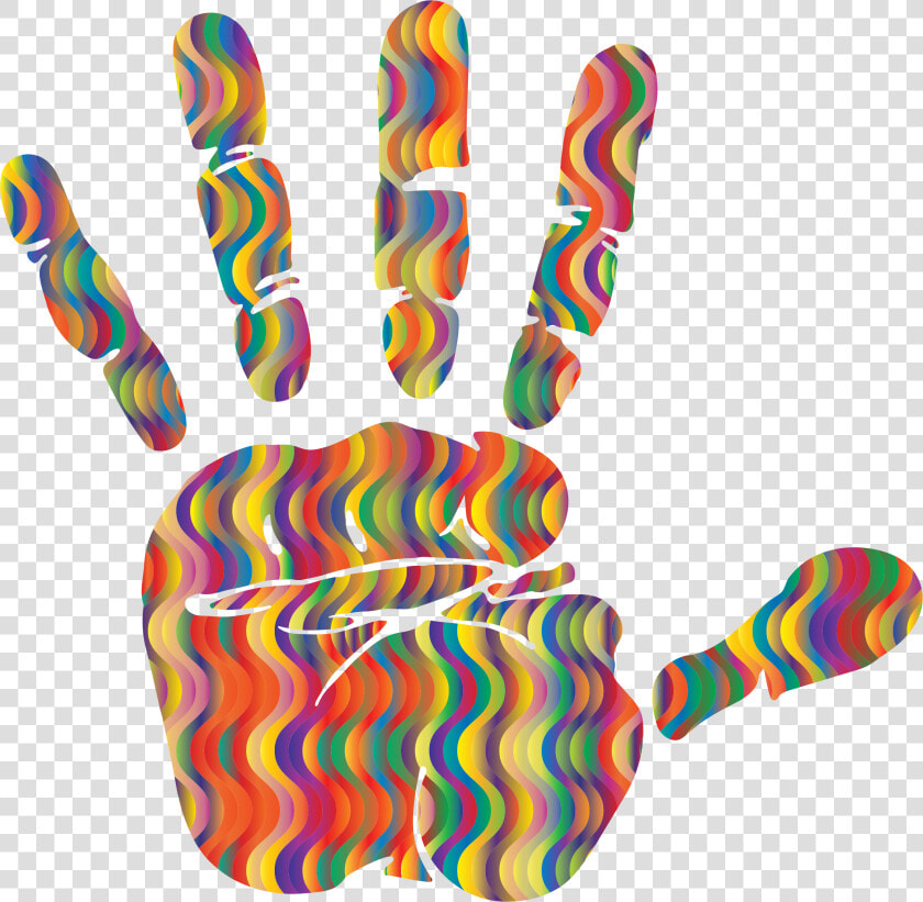 Prismatic Waves Handprint Silhouette 2 Clip Arts  HD Png DownloadTransparent PNG