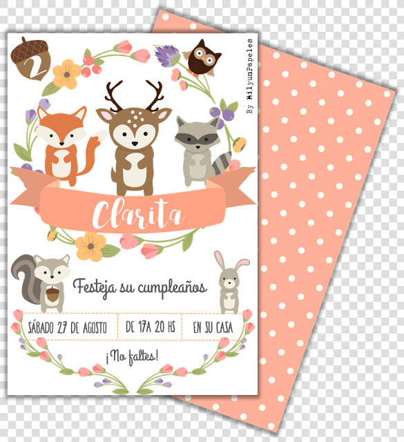 Invitaciones Animalitos Del Bosque  HD Png DownloadTransparent PNG