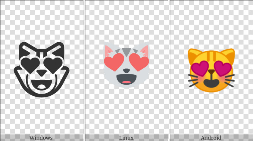 Smiling Cat Face With Heart shaped Eyes On Various  HD Png DownloadTransparent PNG