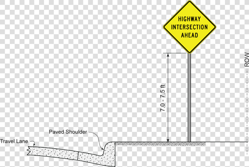 Sign Height On Curb And Gutter Or Raised island   Standard Height Of Road Signs  HD Png DownloadTransparent PNG