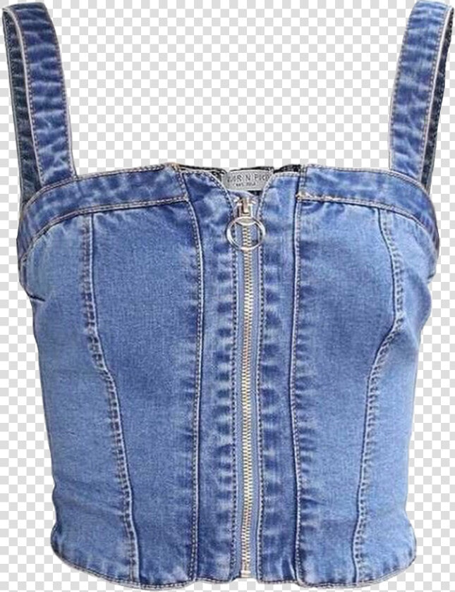  denim  shirt  cute  top  tank  tanktop  distressed   Denim Crop Top Png  Transparent PngTransparent PNG