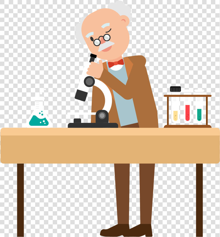 Clipart Desk Cartoon   Person Looking Through Microscope Cartoon  HD Png DownloadTransparent PNG