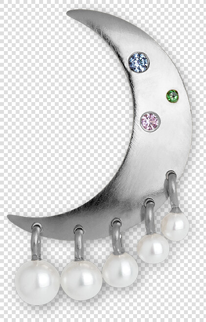 Pearl Moon Earring Title Pearl Moon Earring   Body Jewelry  HD Png DownloadTransparent PNG